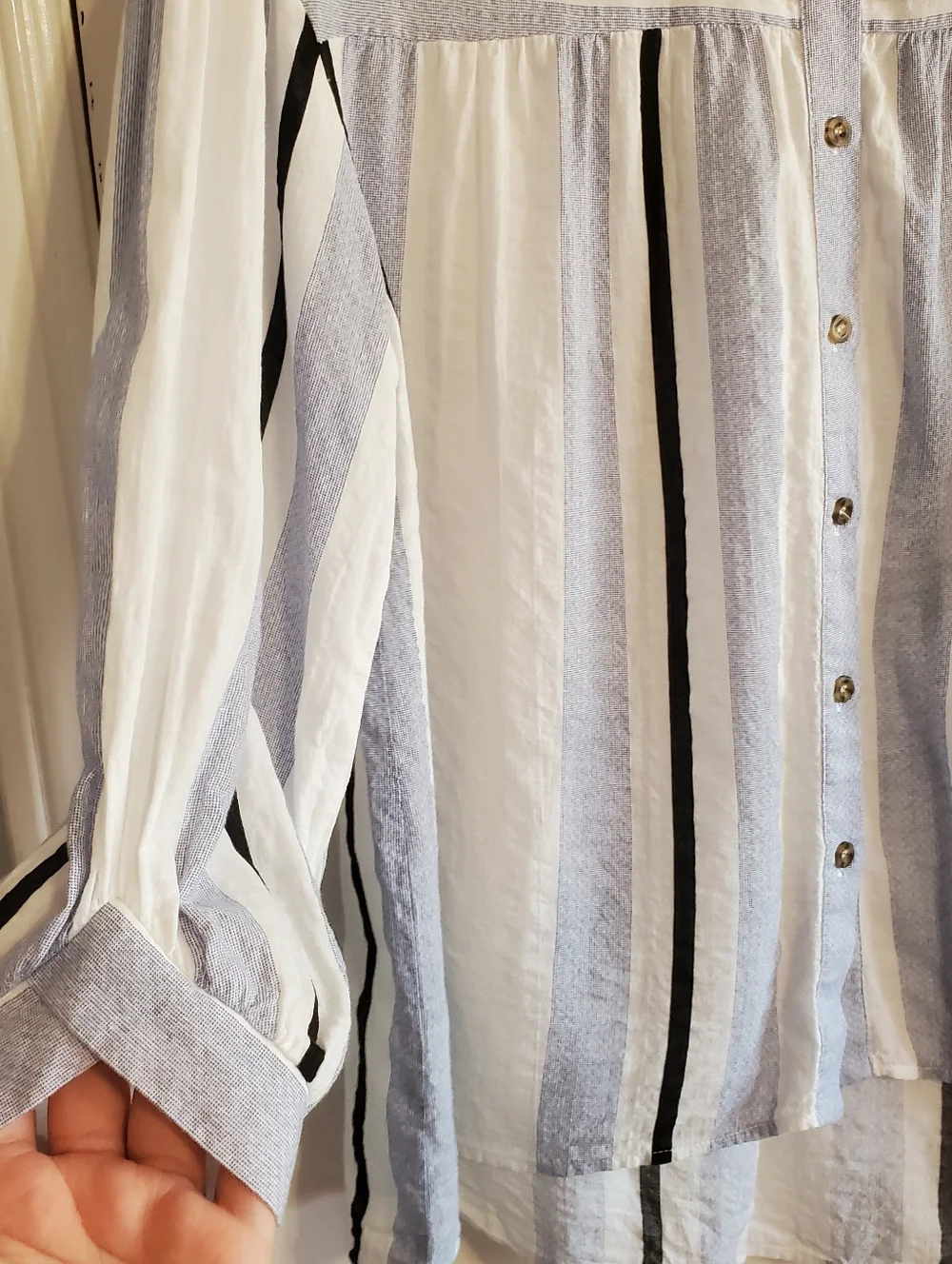 Anthropologie The Korner Castello stripe Top Size S Oversized Boho Coastal Beach